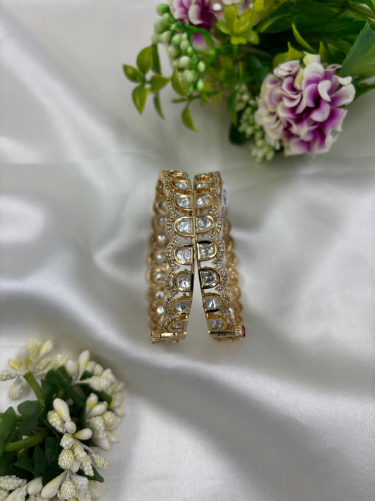 Rubina Moissanite Kundan Premium Bangles Set