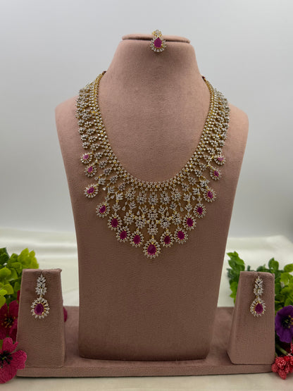 Eloise American Diamond Two Tone Necklace Set