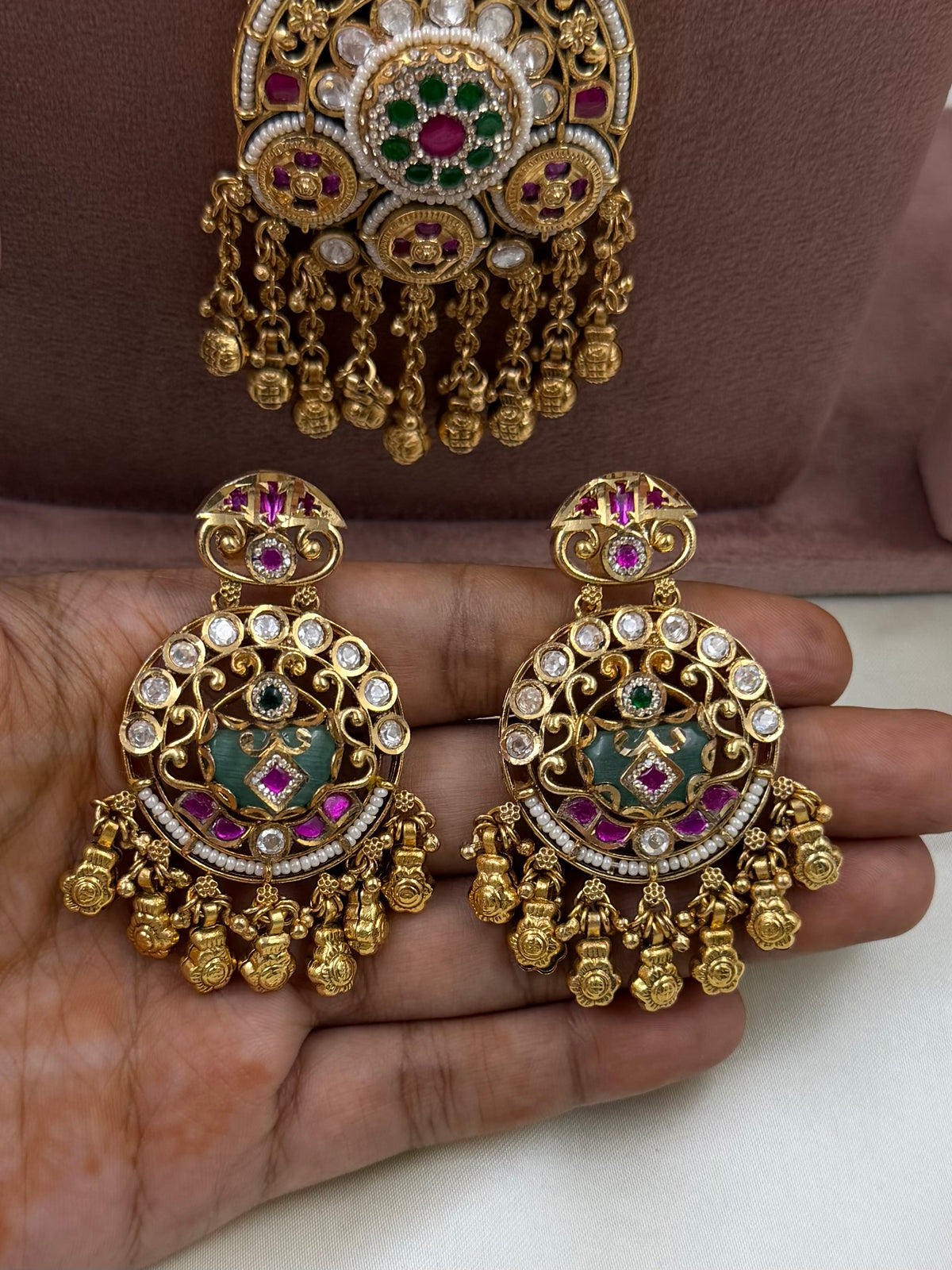 Dhanya Premium Heritage Chorski Combo Necklace Set