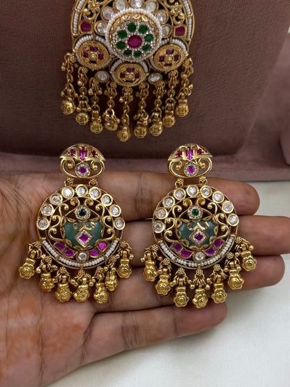 Dhanya Premium Heritage Chorski Combo Necklace Set