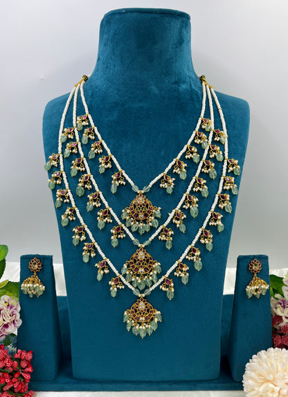 Renu Tripal Layer Victorian Long Necklace