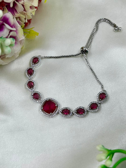 Divya American Diamond Bracelet (Adjustable)