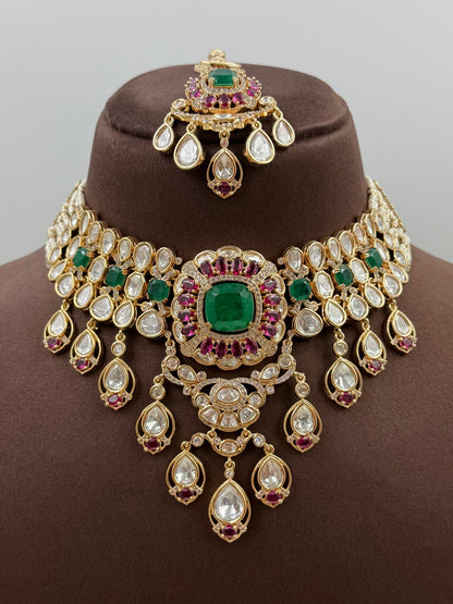 Devika Premium Moissanite Choker Set