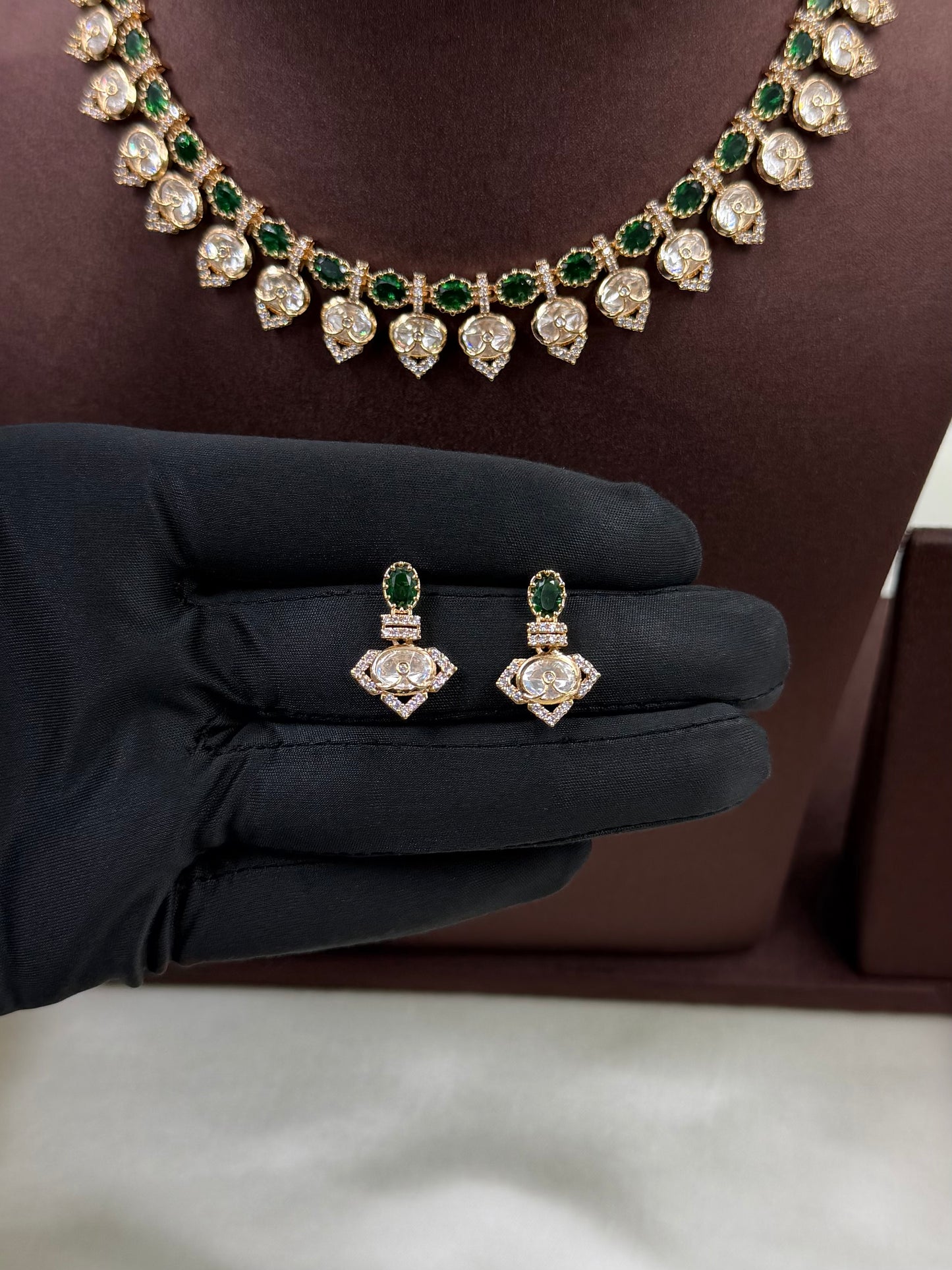 Uma Moissanite Delicate Necklace Set