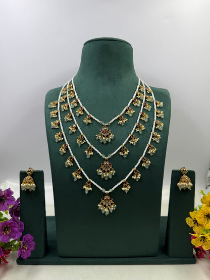 Diana Traditional Three Layering Long Necklace