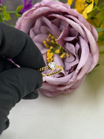 Sophia Anti-Tarnish Stainless Steel Ring (Adjustable)