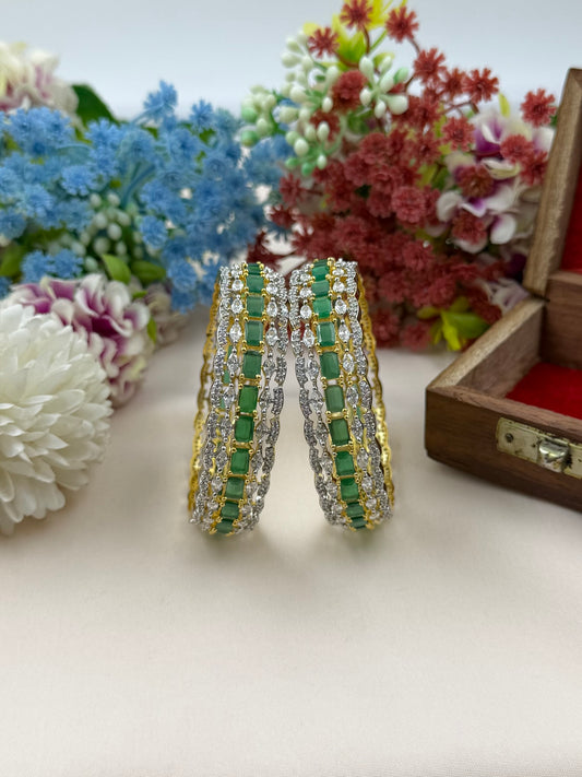Harshada American Diamond Two Tone Bangles
