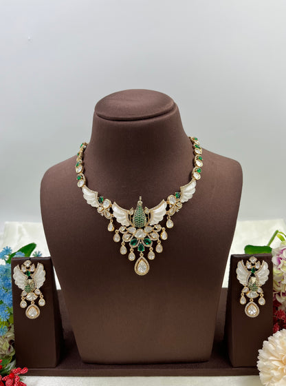 3D Peacock Moissanite Necklace