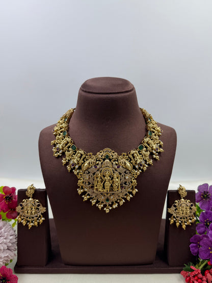 Anagha Premium South Indian Temple Necklace Set