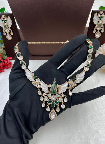 3D Peacock Moissanite Necklace