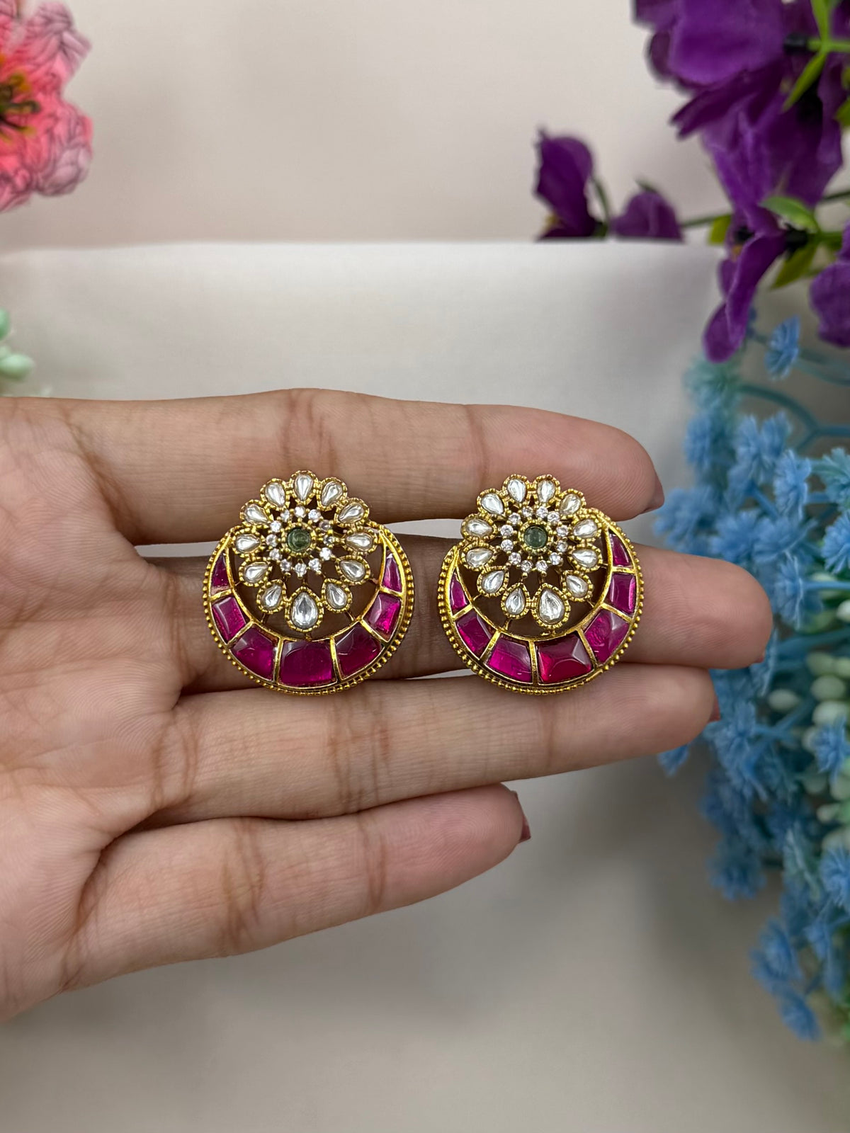 Uttara Pachi Kundan Tops