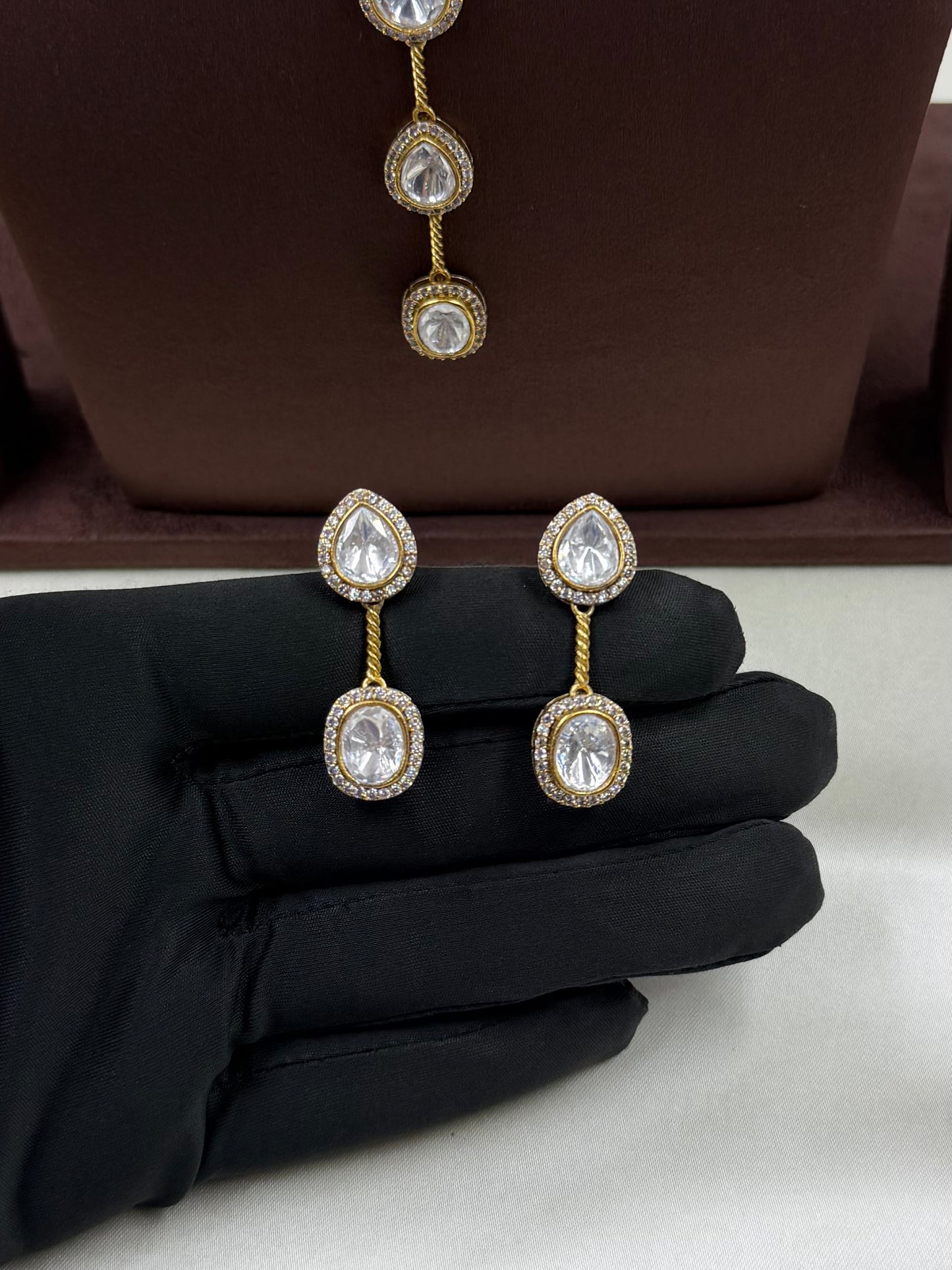 Meghana Victorian Delicate Drop Necklace