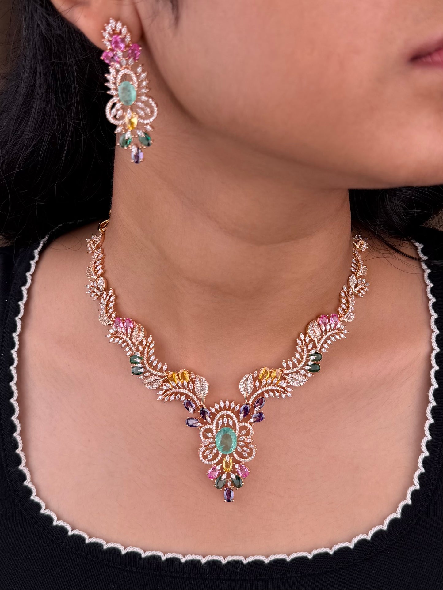 Cara American Diamond Necklace Set