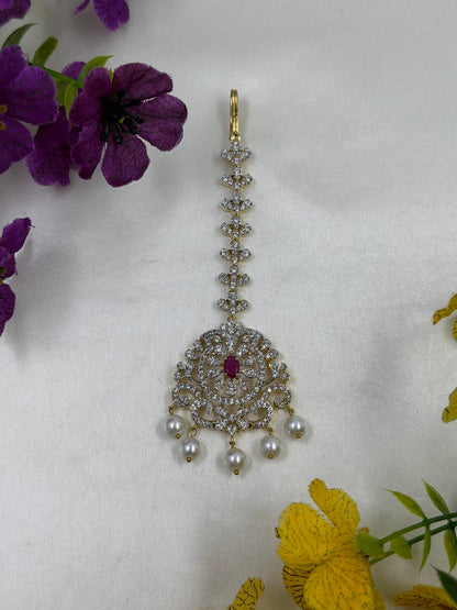 Shruti American Diamond Two Tone Mang Tika