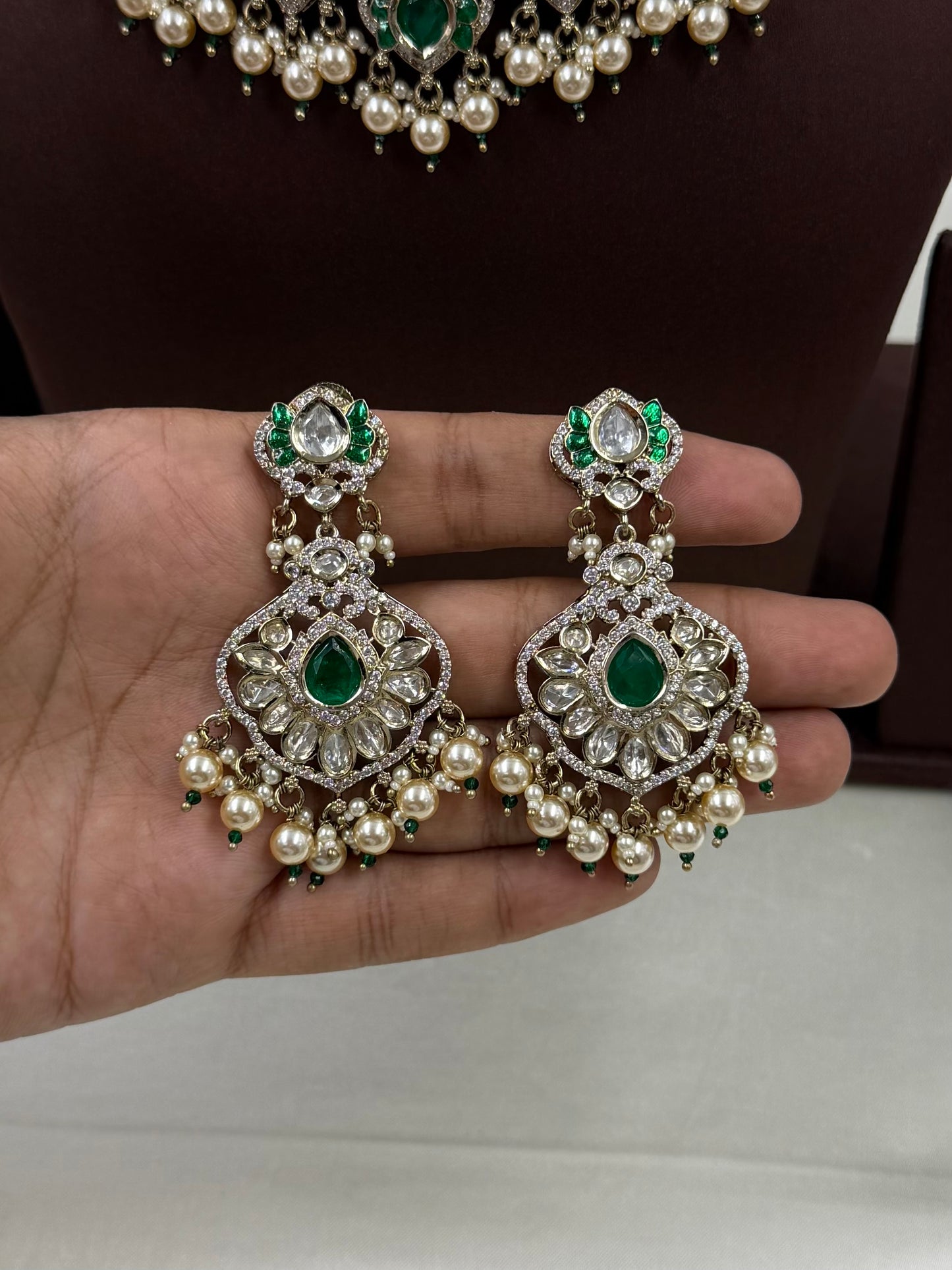 Prapti Premium Moissanite Victorian Choker Set