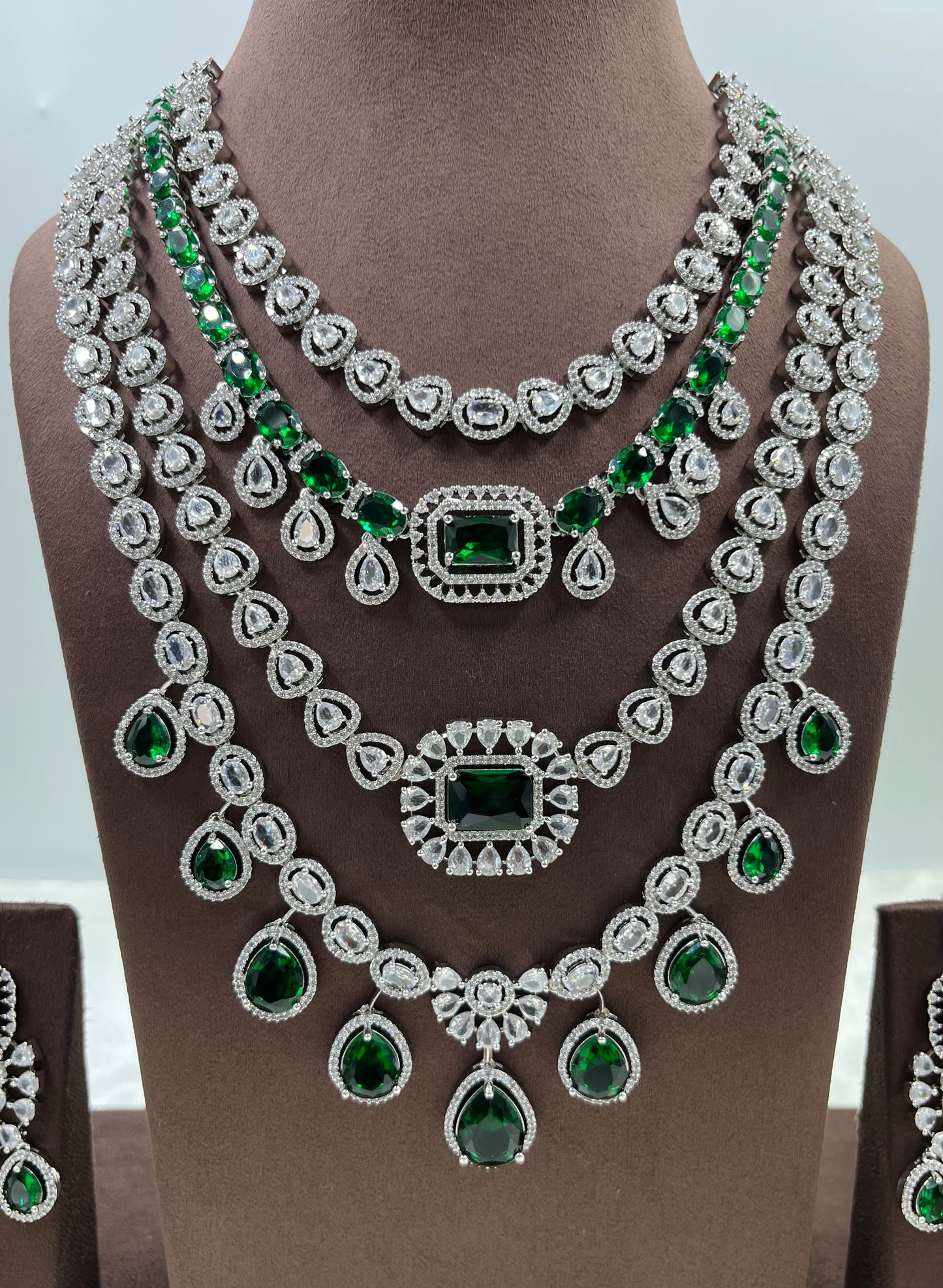Chitra American Dimond Long Necklace Set