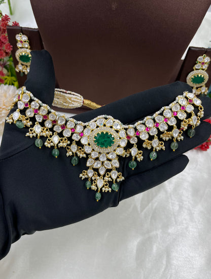 Khushi Premium Polki Kundan Necklace