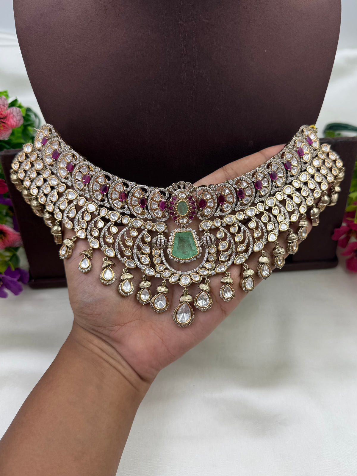Snehal Maharani Victorian Choker Necklace Set