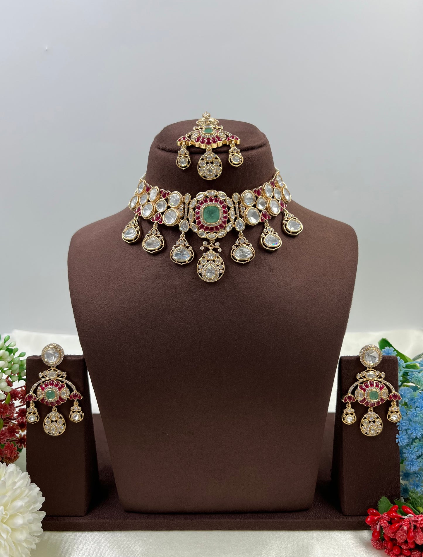 Nayab Moissanite Kundan Choker Necklace