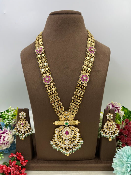 Ovi Antique Gold Long Necklace Set