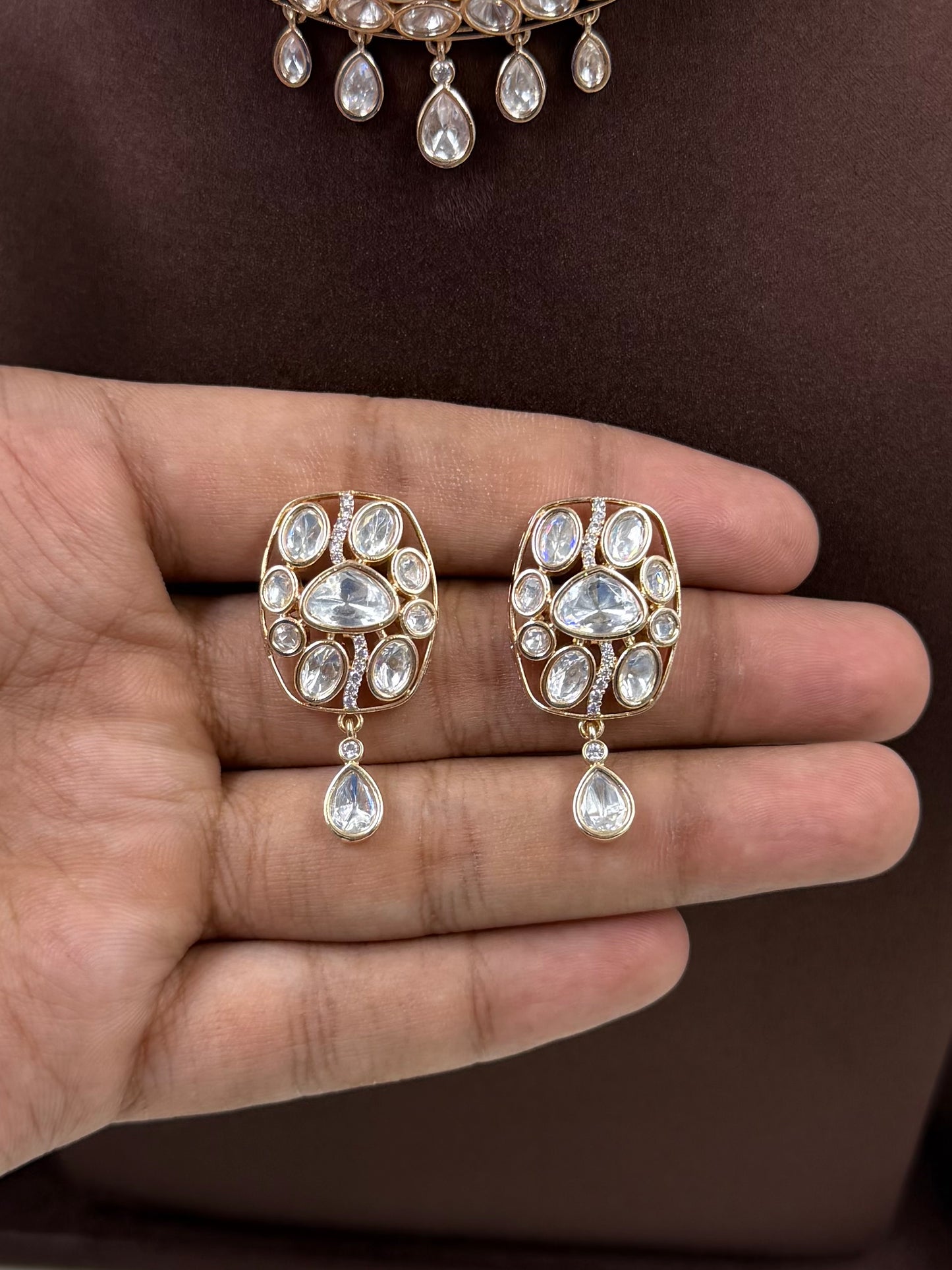 Ridhima Moissanite Choker Necklace Set