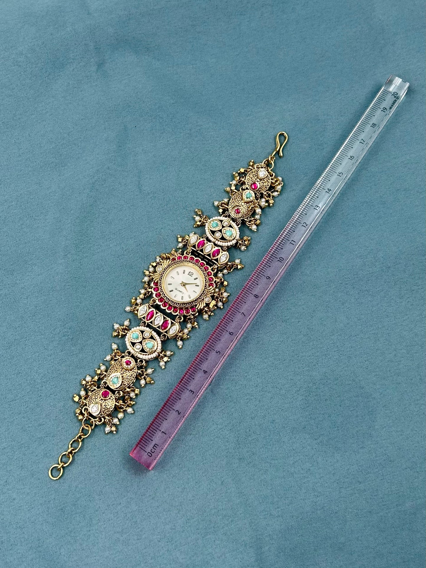 Mayuri Pachi Kundan Watch