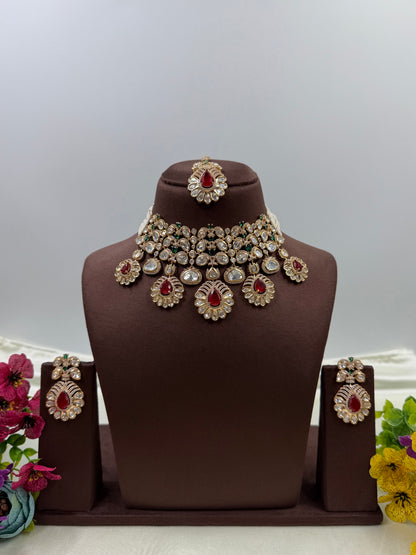 Gouri Moissanite Choker Necklace Set