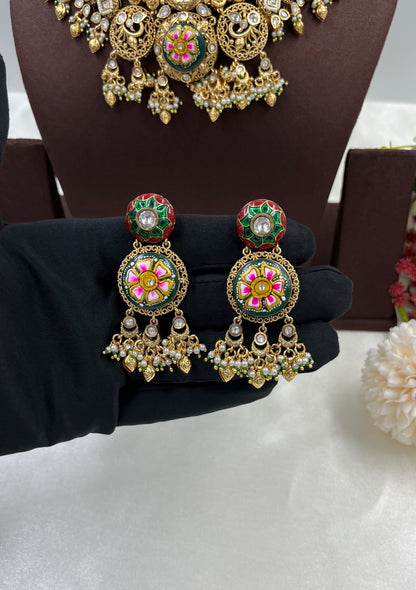 Devika Premium Antique Gold Necklace Set