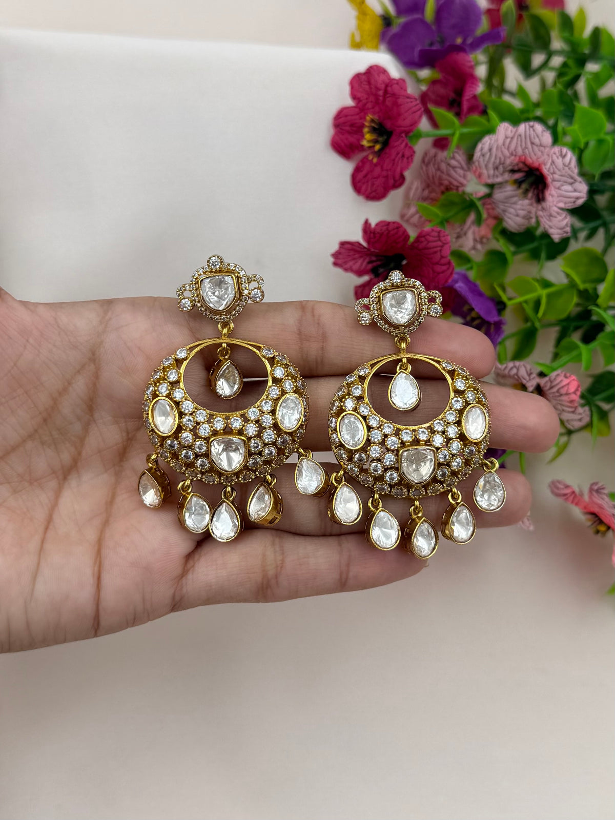 Disha Kundan Chandbali Earring