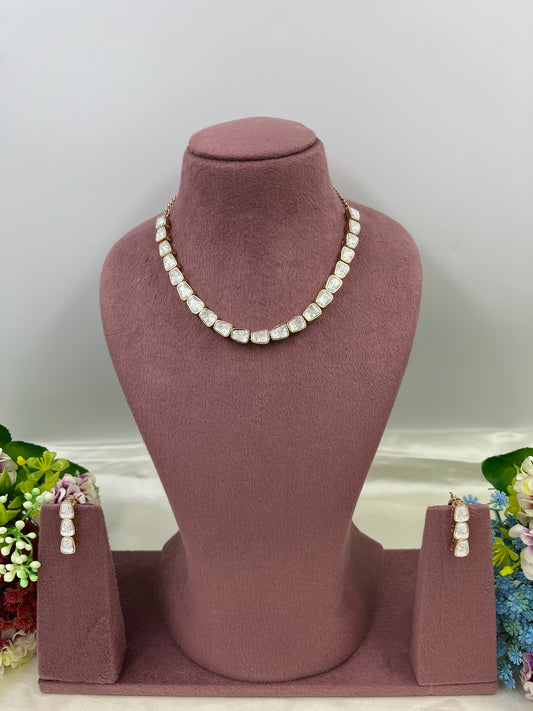 Inaaya Moissanite Kundan Delicate Necklace