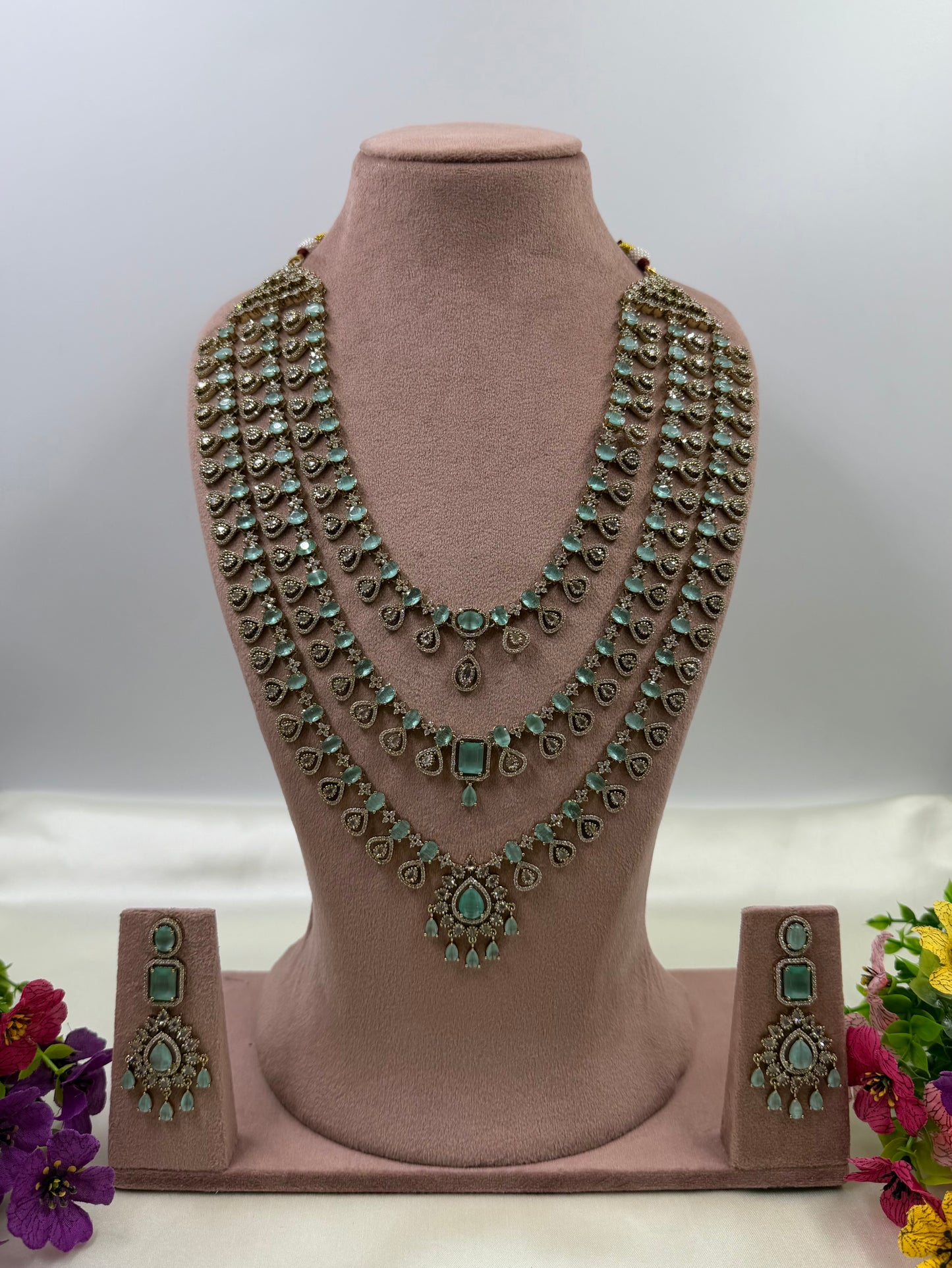 Nayana Triple Layer Victorian Necklace Set