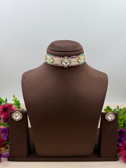 Shanaya Moissanite Choker Necklace Set