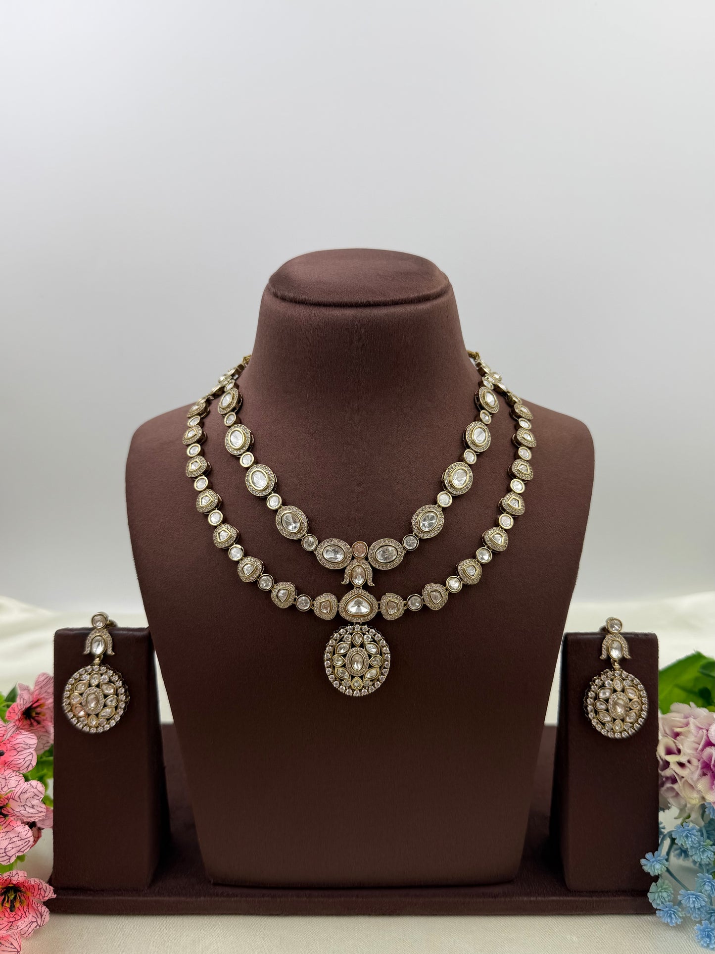 Nitya Premium Victorian Double Layer Necklace Set