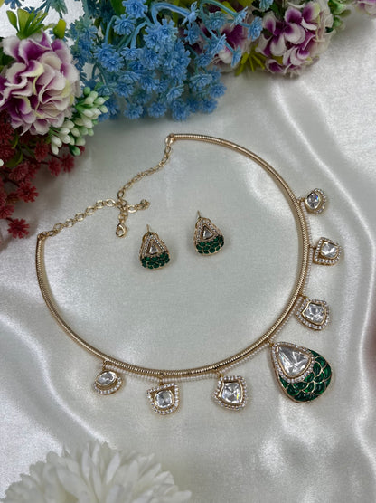 Bhanu Moissanite Premium Hasli Necklace