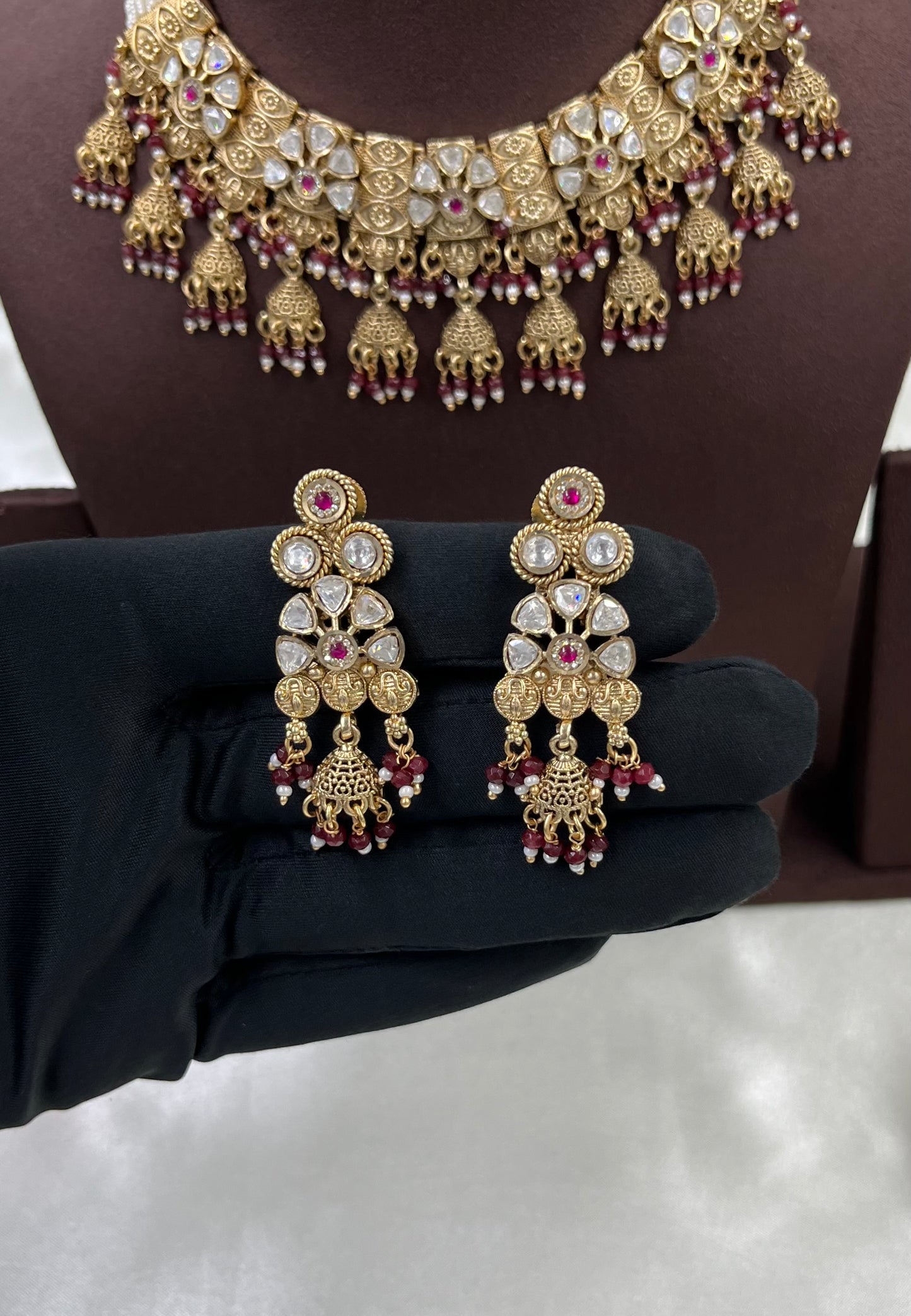 Navi Premium Antique Gold Necklace Set