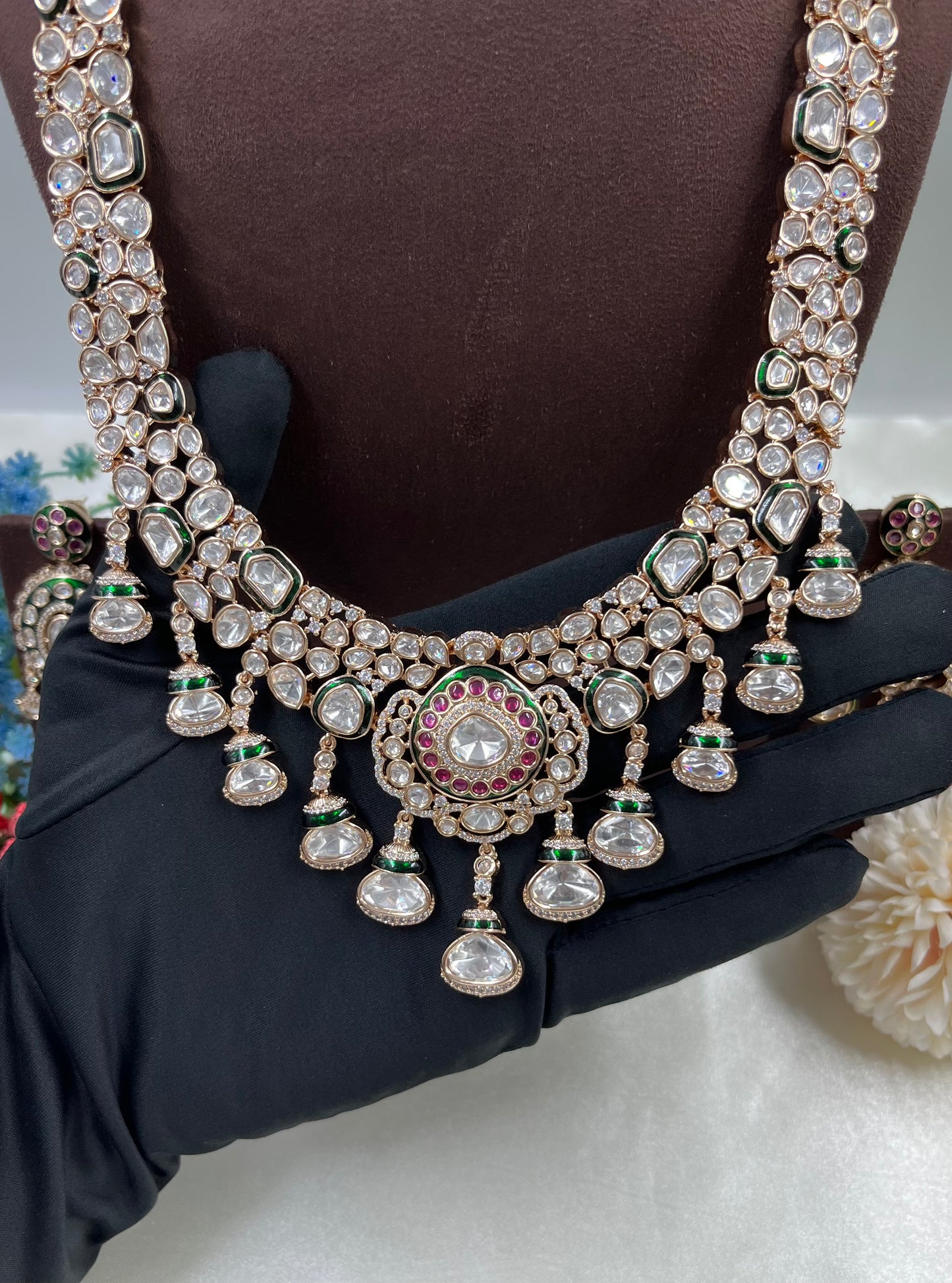 Vaidhi Moissanite Kundan Bridal Set