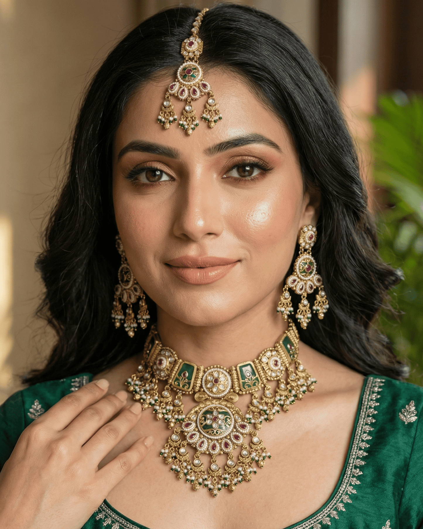 Reena Heritage Antique Gold Necklace