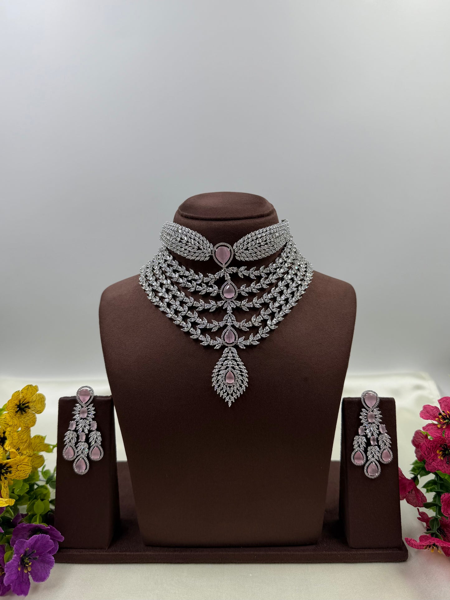 Aisha Premium American Diamond Choker Necklace