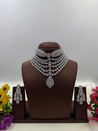 Aisha Premium American Diamond Choker Necklace