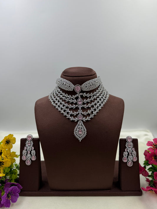 Aisha Premium American Diamond Choker Necklace