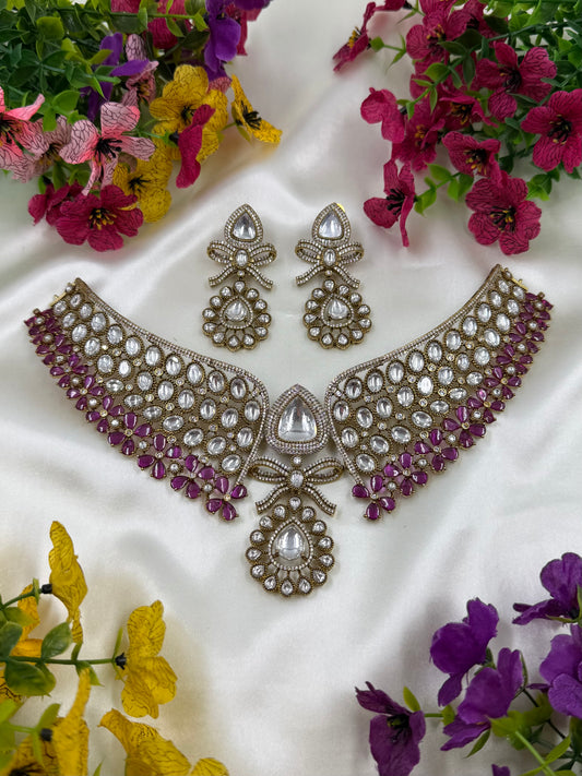 Jiya Jaipuri Kundan Choker Necklace Set