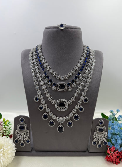Chitra American Dimond Long Necklace Set