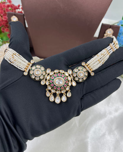 Kiara Moissanite Kundan Necklace