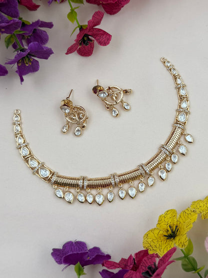 Diya Moissanite Hasli Necklace Set