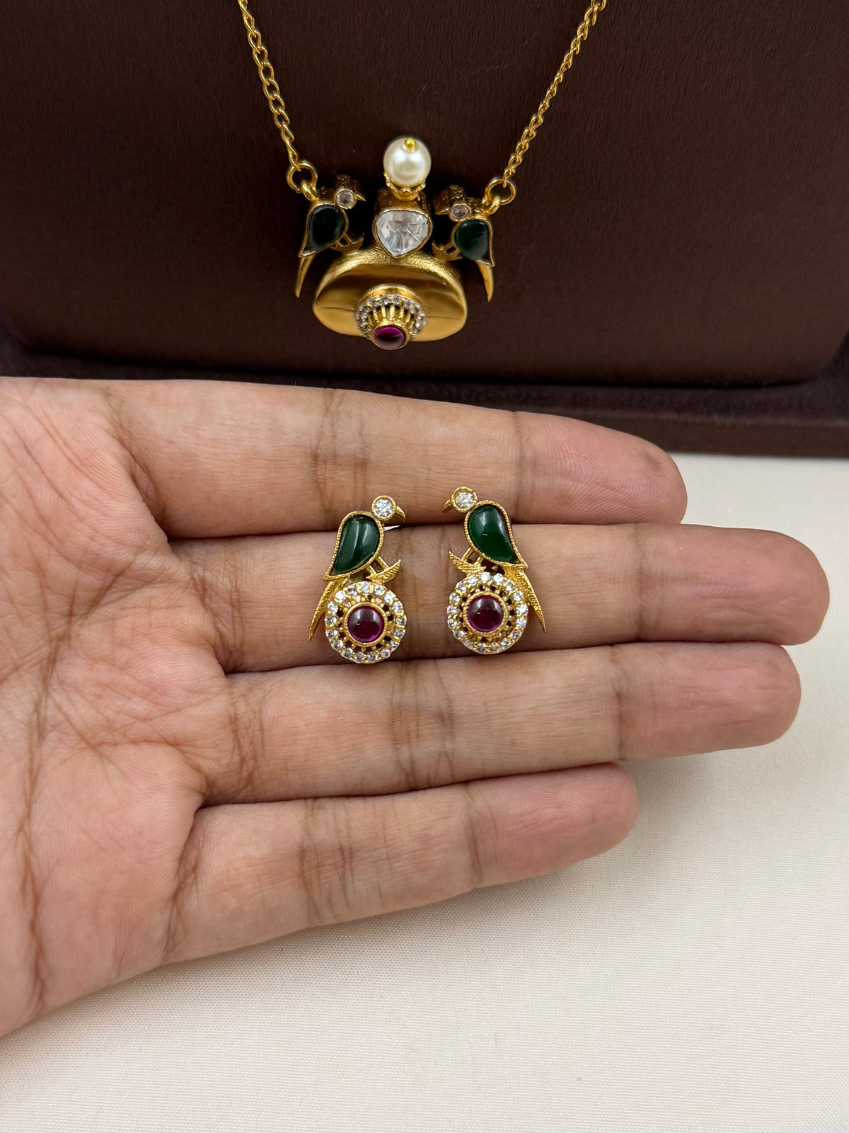 Reema Heritage Semi Long Chain Pendant Set