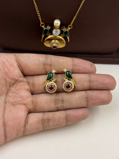 Reema Heritage Semi Long Chain Pendant Set