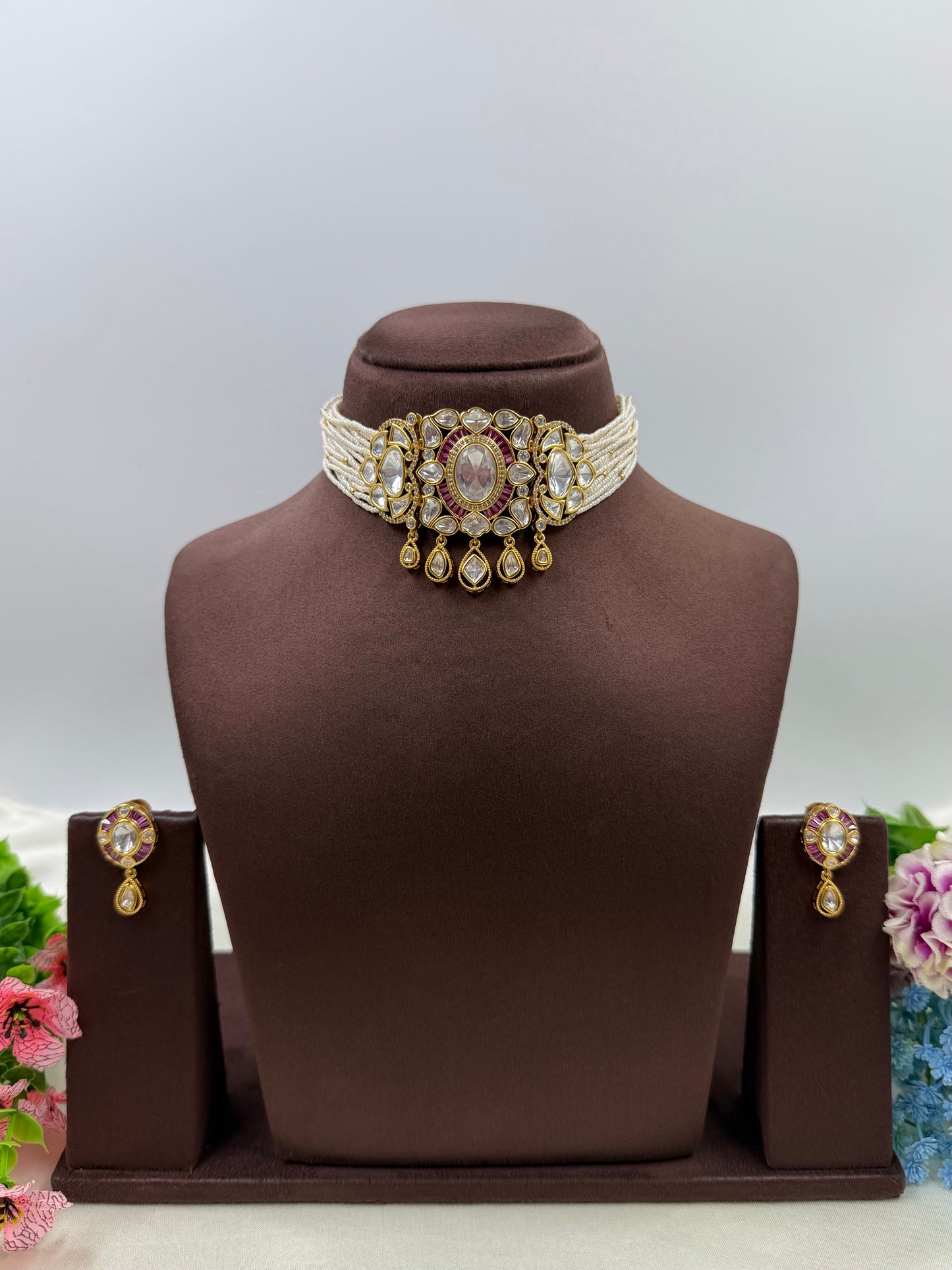Supriya Moissanite Choker Necklace Set