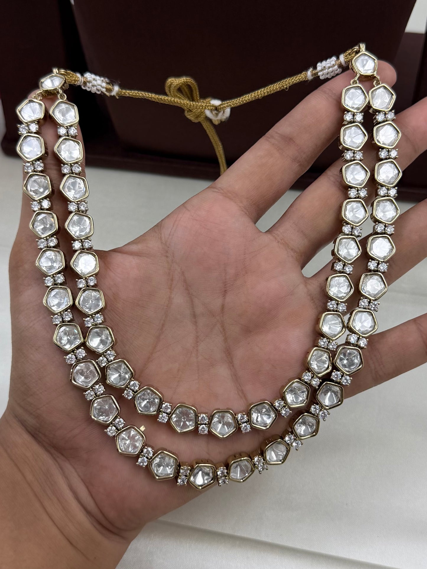 Komal Victorian Double Layer Necklace Set