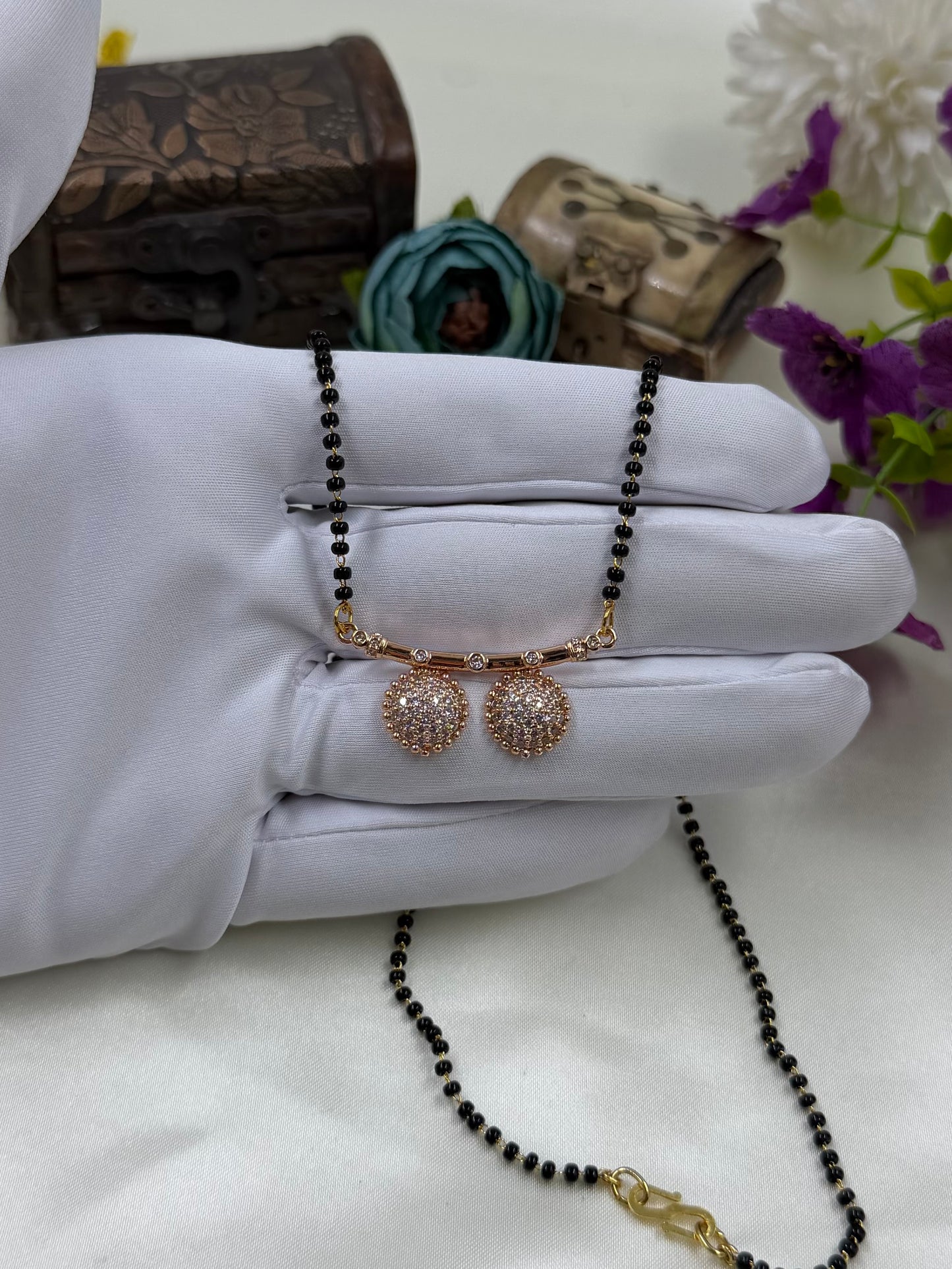 Double Dangler Rose Gold Mangalsutra