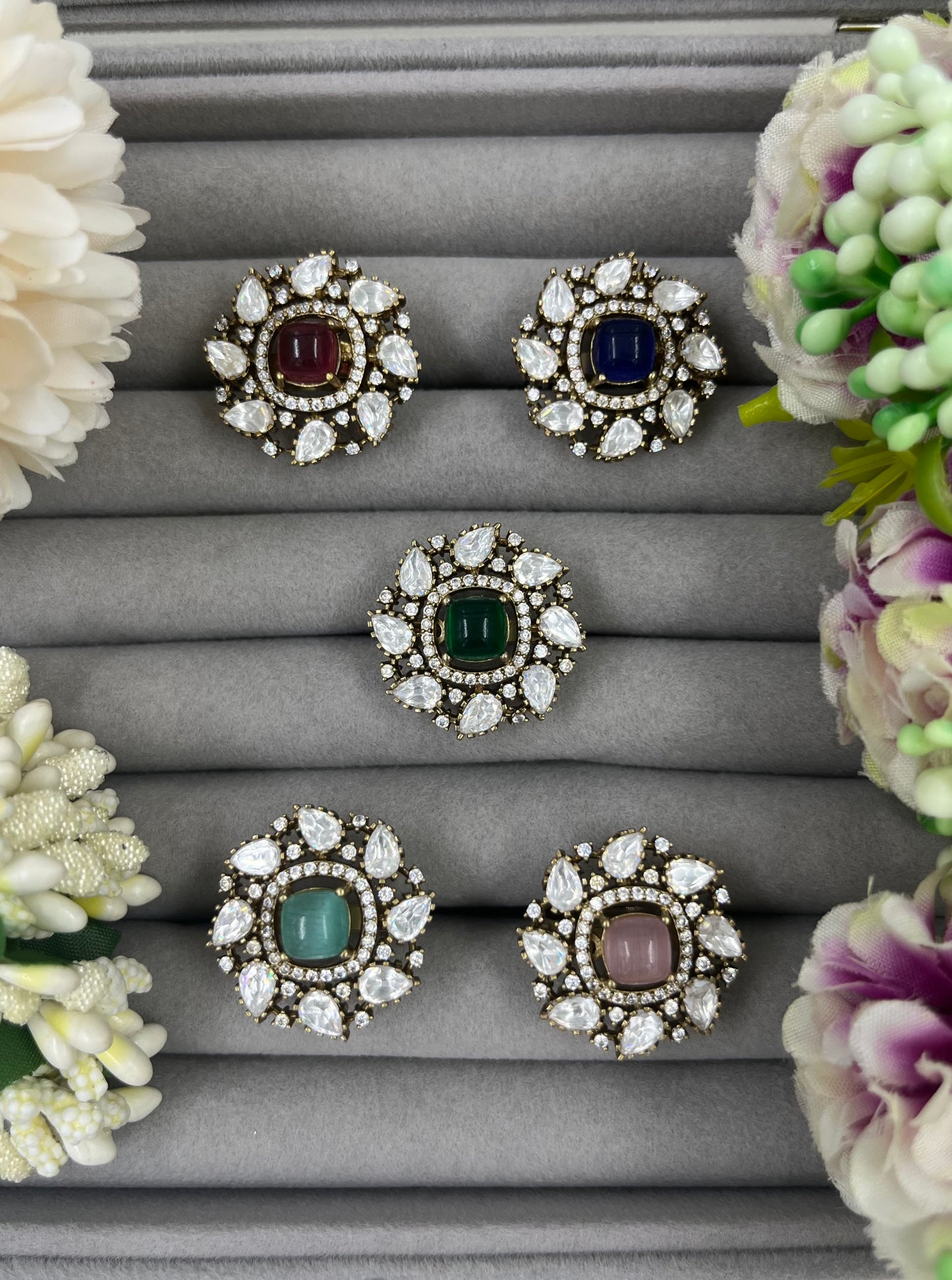 Ziva Floral Kundan Ring